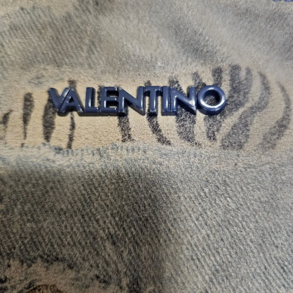 Valentino By Mario Valentino Luisa Blue Denim Zebra Large Leather Handbag Purse - Picture 4 of 16